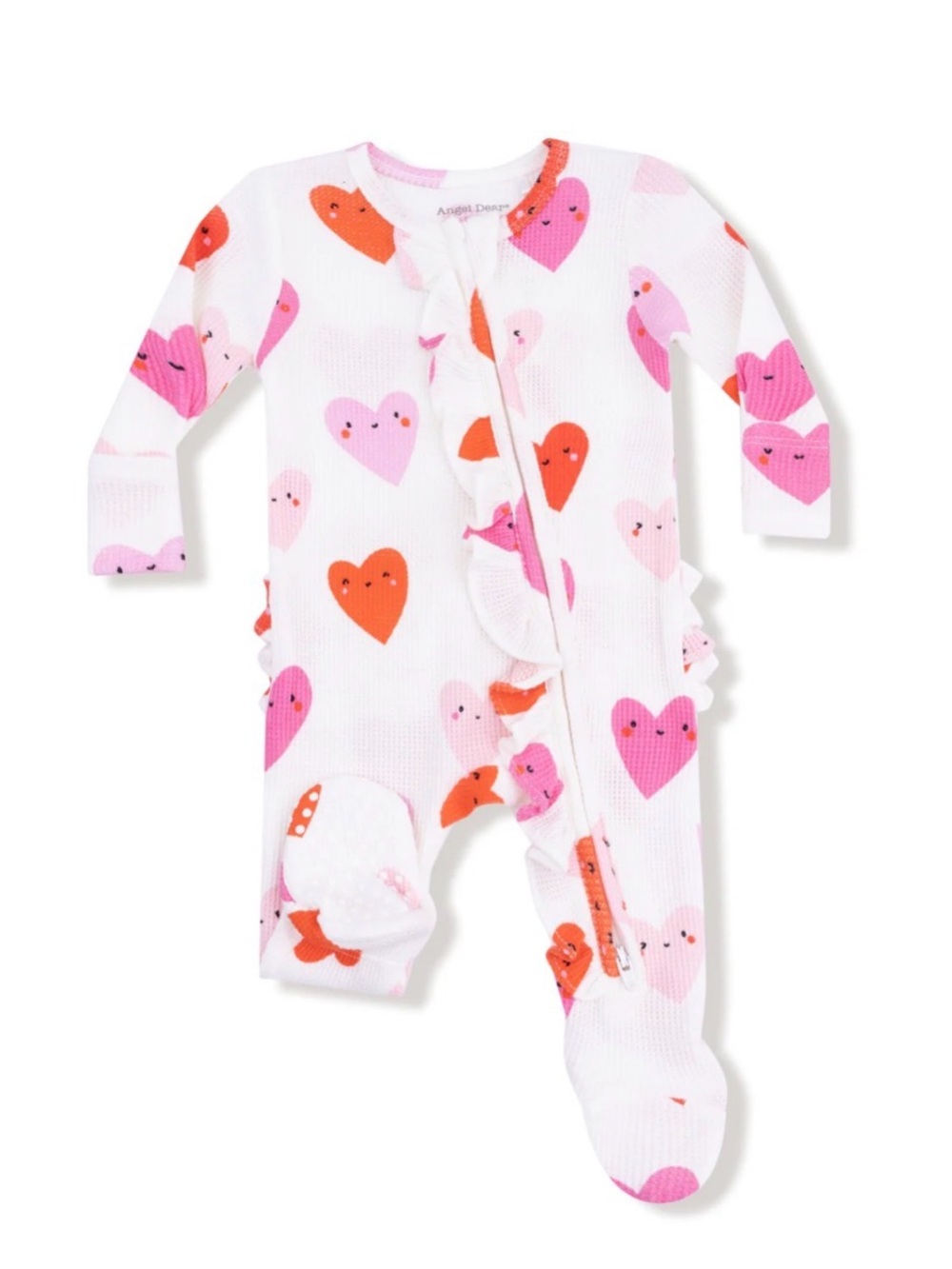 Angel Dear Happy Hearts - 2 Way Ruffle Zipper Footie